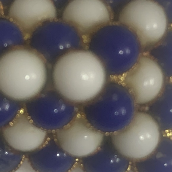 Signed Czechoslovakian Glass Cobochon Brooch - Picture 7 of 7